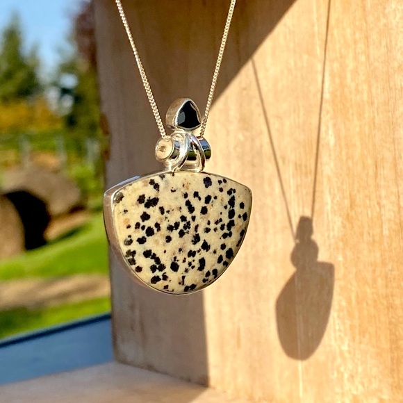 Dalmatian Jasper & Onyx Necklace - Picture 8 of 16